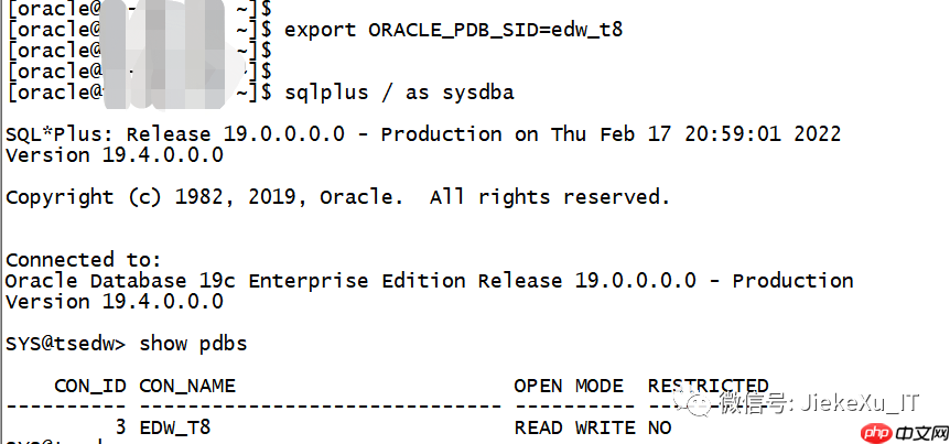 Oracle 19c 使用数据泵如何导入导出 PDB 用户