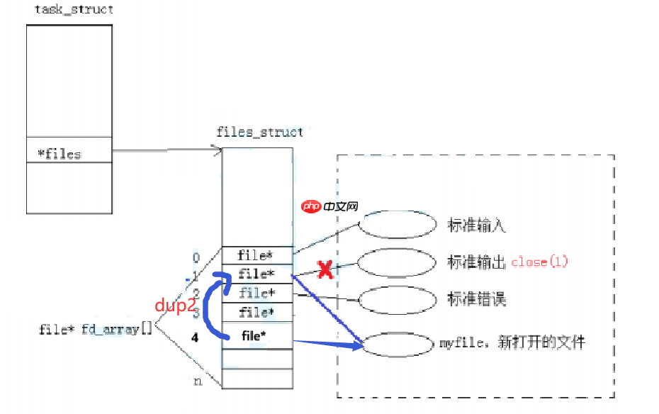 【Linux】重定向操作的原理：修改文件描述符fd底层指向 (文件系统角度理解)