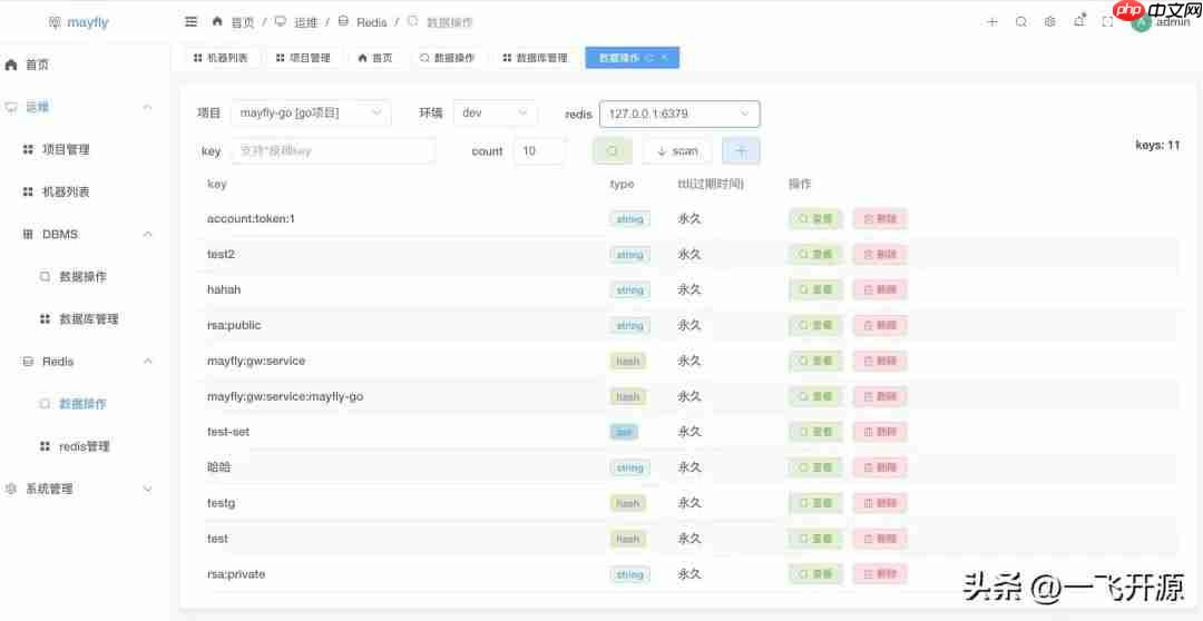 Web版Linux、数据库、Redis、MongoDB统一管理操作平台