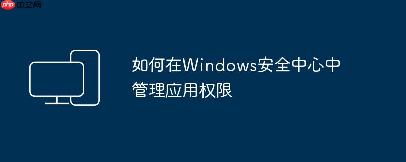 如何在Windows安全中心中管理应用权限