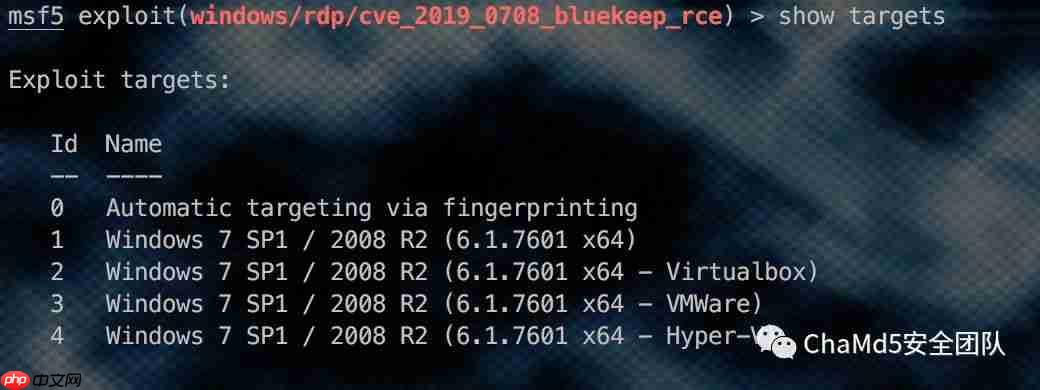 CVE-2019-0708微软RDP远程代码执行漏洞复现