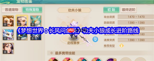 梦想世界功夫小狼终极培养指南：首充神宠进阶全解