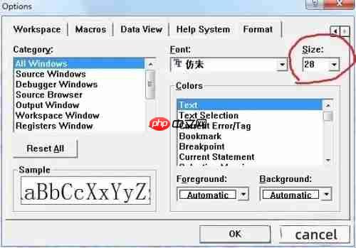 vc++6.0怎么调整字体？vc++6.0调整字体的方法