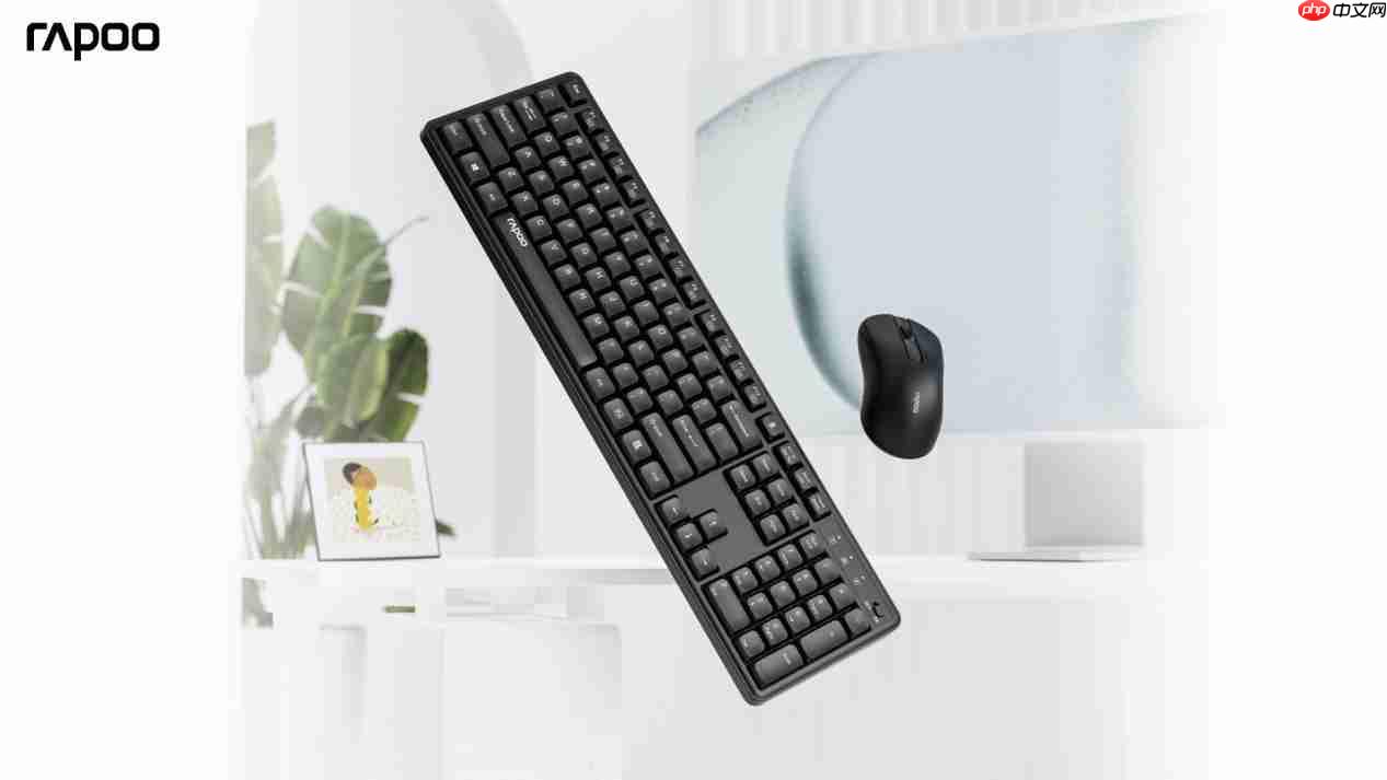 轻音型降噪设计2.4G无线传输雷柏X2800S光学键鼠套装上市