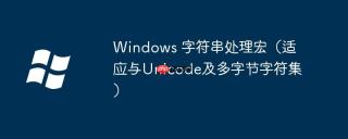 Windows 字符串处理宏（适应与Unicode及多字节字符集）