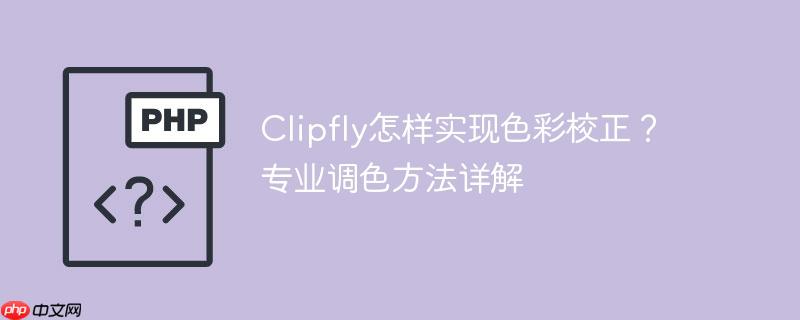 Clipfly怎样实现色彩校正？专业调色方法详解
