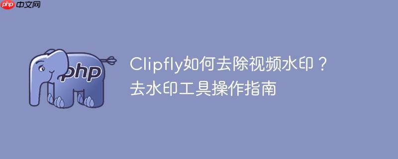 Clipfly如何去除视频水印？去水印工具操作指南