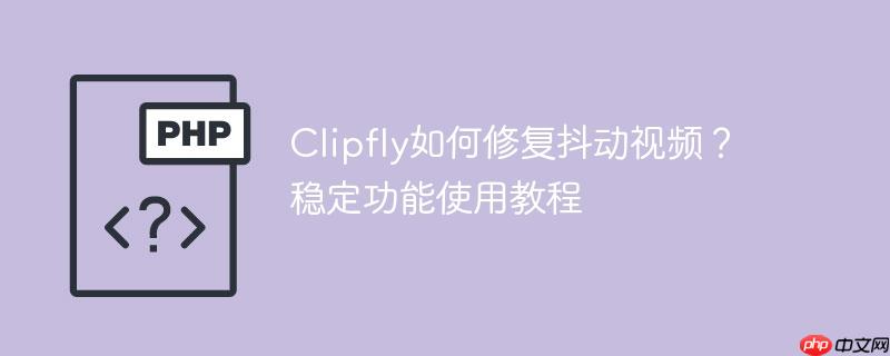 Clipfly如何修复抖动视频？稳定功能使用教程