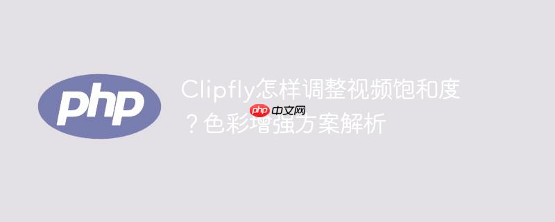 Clipfly怎样调整视频饱和度?色彩增强方案解析