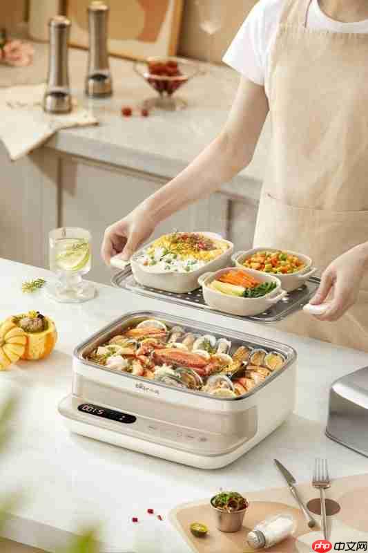 饭菜一锅出！小熊电器全钢电蒸锅：效率健康美味全都有