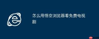 怎么用悟空浏览器看免费电视剧