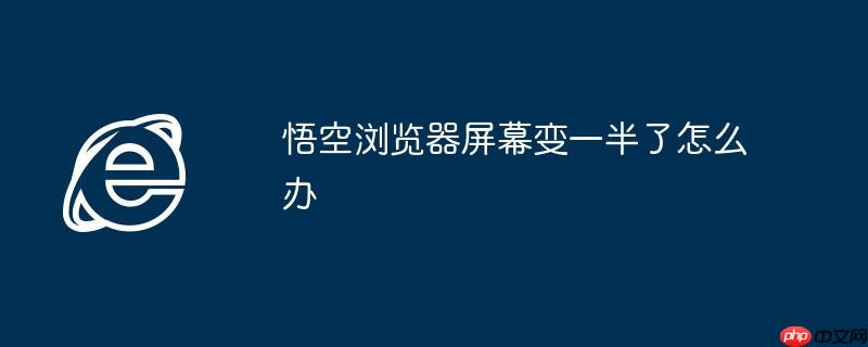 悟空浏览器屏幕变一半了怎么办