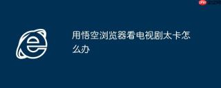 用悟空浏览器看电视剧太卡怎么办