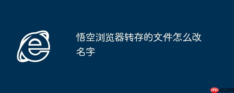 悟空浏览器转存的文件怎么改名字