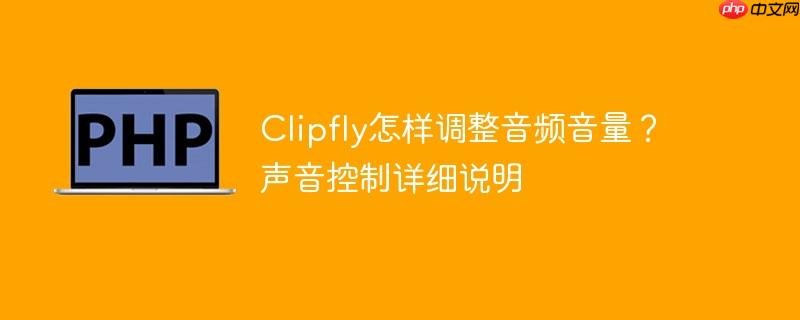 Clipfly怎样调整音频音量?声音控制详细说明