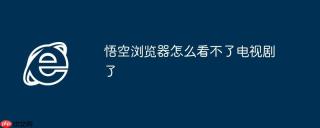 悟空浏览器怎么看不了电视剧了