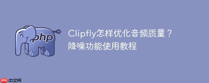 Clipfly怎样优化音频质量？降噪功能使用教程