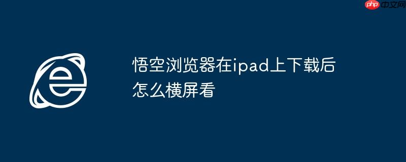 悟空浏览器在ipad上下载后怎么横屏看