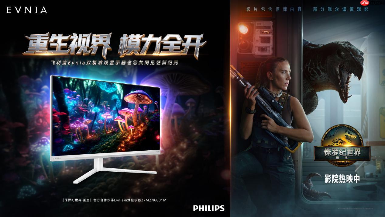 飞利浦EVNIA携手《侏罗纪世界：重生》跨界联动，开启惊险传奇新纪元！