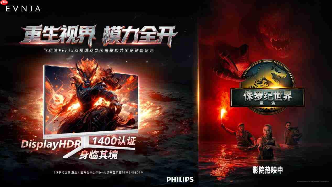 飞利浦EVNIA携手《侏罗纪世界:重生》跨界联动,开启惊险传奇新纪元!