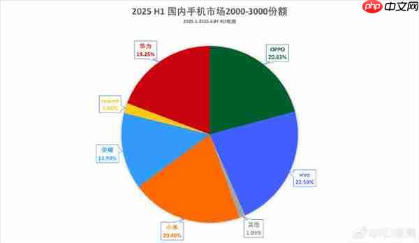 上半年国内1000-2000元手机市场份额揭晓：vivo第一