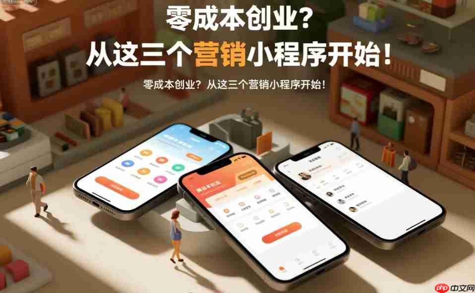 零成本创业?从这3个营销小程序开始!