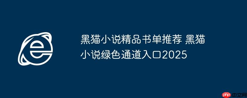 黑猫小说精品书单推荐 黑猫小说绿色通道入口2025