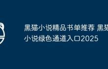 黑猫小说精品书单推荐 黑猫小说绿色通道入口2025