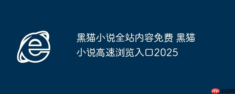 黑猫小说全站内容免费 黑猫小说高速浏览入口2025
