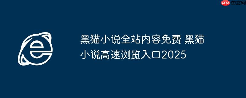 黑猫小说全站内容免费 黑猫小说高速浏览入口2025