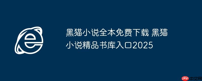 黑猫小说全本免费下载 黑猫小说精品书库入口2025