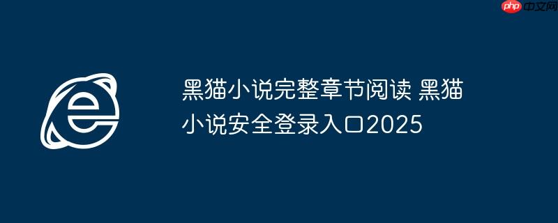 黑猫小说完整章节阅读 黑猫小说安全登录入口2025