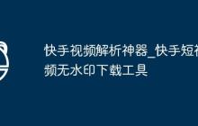 快手视频解析神器_快手短视频无水印下载工具