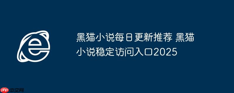 黑猫小说每日更新推荐 黑猫小说稳定访问入口2025