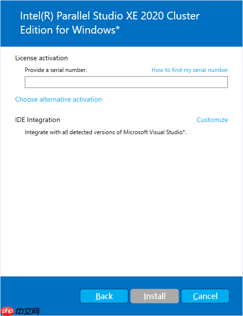 在Win下安装Visual Studio和Parallel Studio XE
