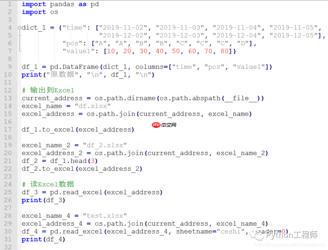 Python-科学计算-pandas-15-df输出Excel和解析Excel
