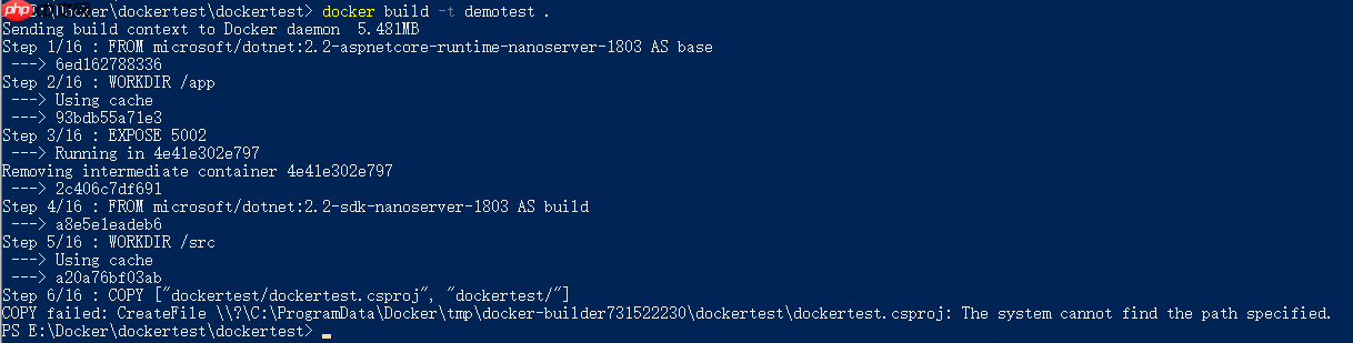 在Windows上使用Docker运行.NetCore