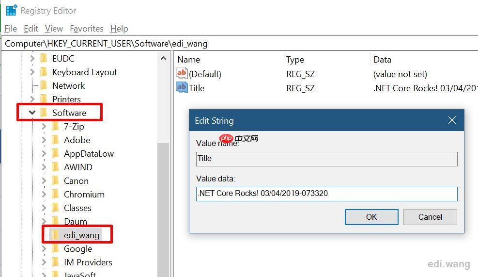 .NET Core 读写Windows注册表