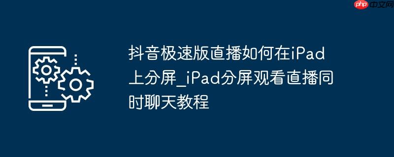 抖音极速版直播如何在iPad上分屏_iPad分屏观看直播同时聊天教程