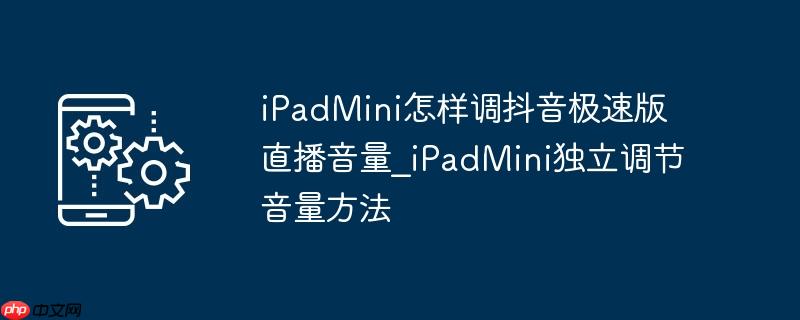 iPadMini怎样调抖音极速版直播音量_iPadMini独立调节音量方法