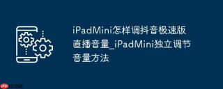 iPadMini怎样调抖音极速版直播音量_iPadMini独立调节音量方法