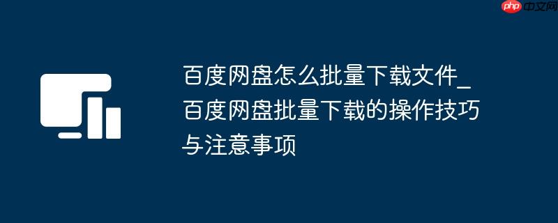 百度网盘怎么批量下载文件_百度网盘批量下载的操作技巧与注意事项
