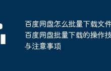 百度网盘怎么批量下载文件_百度网盘批量下载的操作技巧与注意事项