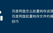 百度網(wǎng)盤怎么批量轉(zhuǎn)存資源_百度網(wǎng)盤批量轉(zhuǎn)存文件的操作技巧