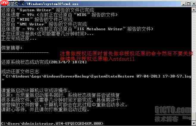活动目录管理及维护之系列一备份和灾难恢复