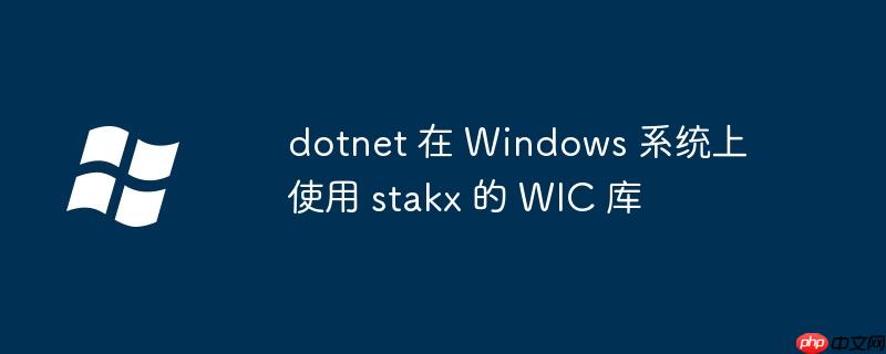 dotnet 在 Windows 系统上使用 stakx 的 WIC 库