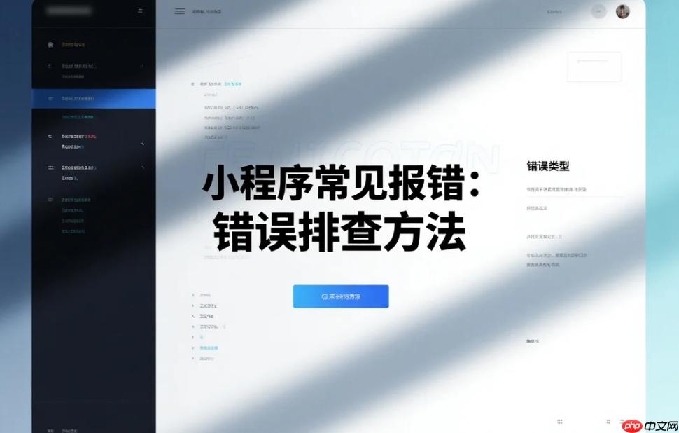 小程序常见报错:错误排查方法!