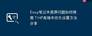 Envy笔记本黑屏问题如何修复？HP高端本优化设置方法分享