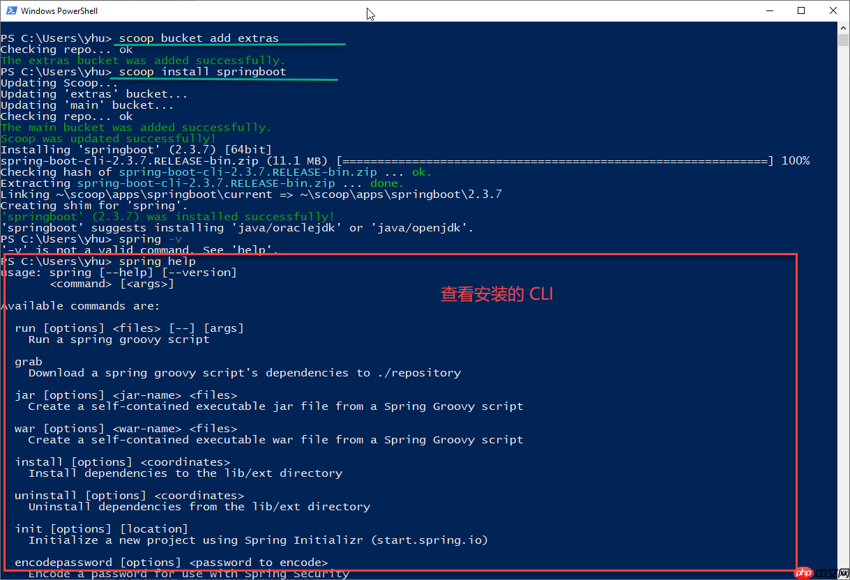 Spring Boot 2.4 Windows Scoop 安装命令行工具