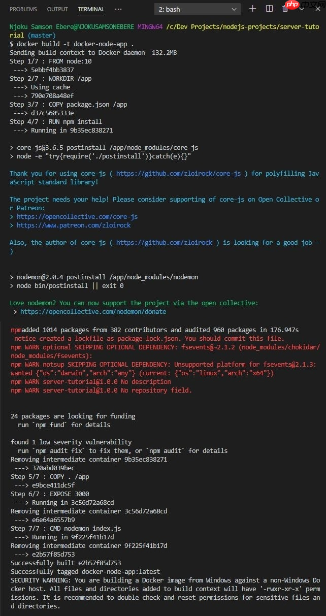 用 Docker 打包 Node.js 程序